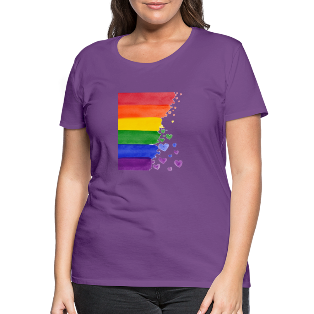 Frauen Premium T-Shirt - LGBT Streifen - Lila