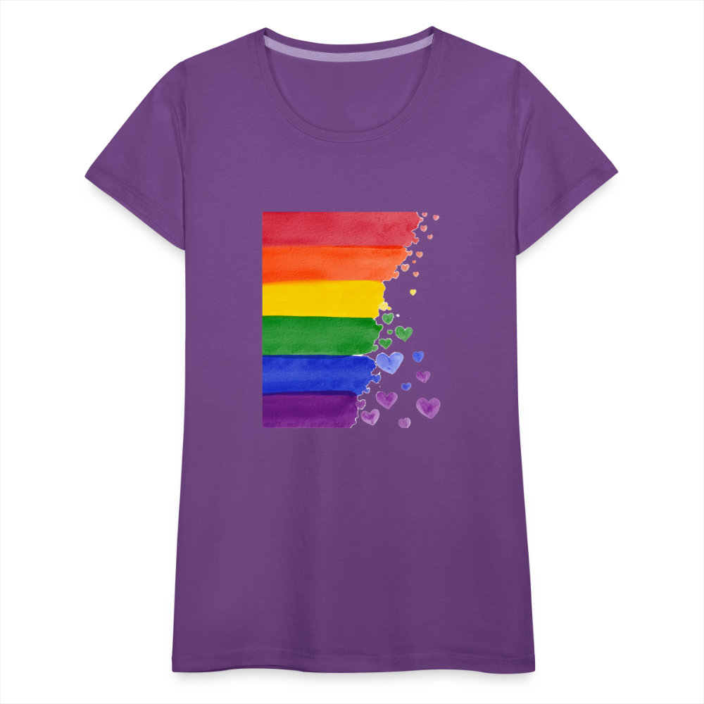 Frauen Premium T-Shirt - LGBT Streifen - Lila