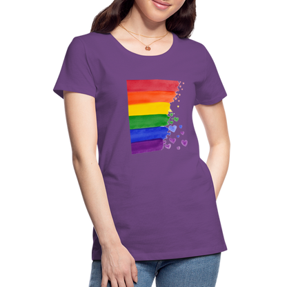 Frauen Premium T-Shirt - LGBT Streifen - Lila