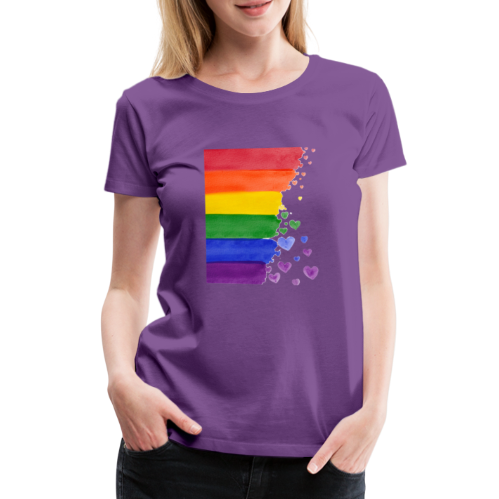 Frauen Premium T-Shirt - LGBT Streifen - Lila