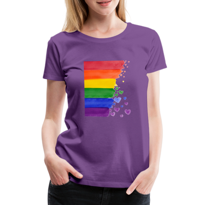 Frauen Premium T-Shirt - LGBT Streifen - Lila