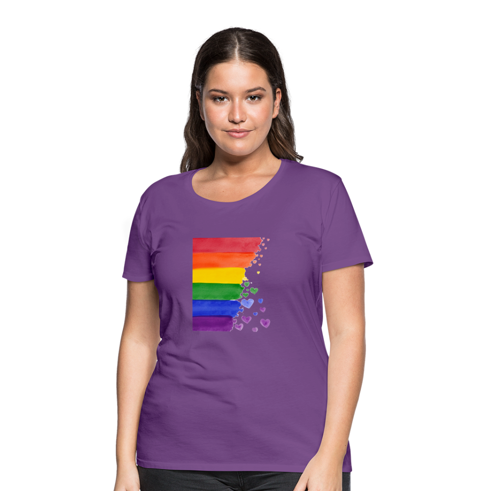 Frauen Premium T-Shirt - LGBT Streifen - Lila