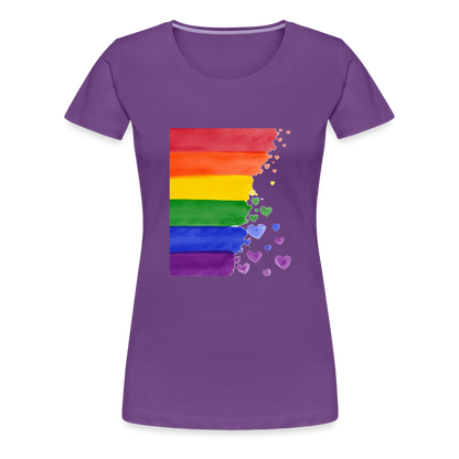 Frauen Premium T-Shirt - LGBT Streifen - Lila