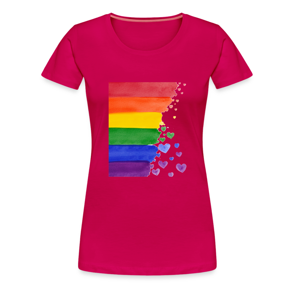 Frauen Premium T-Shirt - LGBT Streifen - dunkles Pink