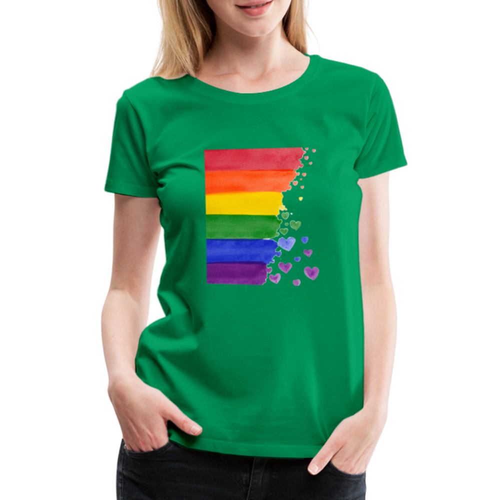 Frauen Premium T-Shirt - LGBT Streifen - Kelly Green