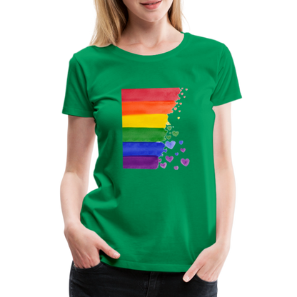 Frauen Premium T-Shirt - LGBT Streifen - Kelly Green