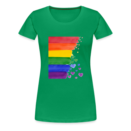 Frauen Premium T-Shirt - LGBT Streifen - Kelly Green