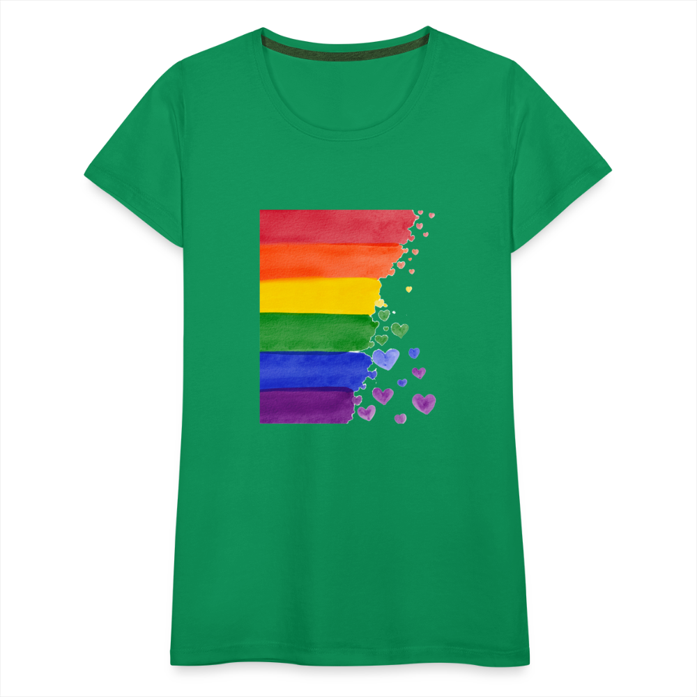 Frauen Premium T-Shirt - LGBT Streifen - Kelly Green