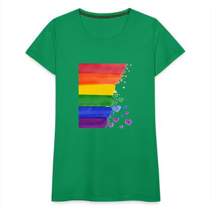 Frauen Premium T-Shirt - LGBT Streifen - Kelly Green