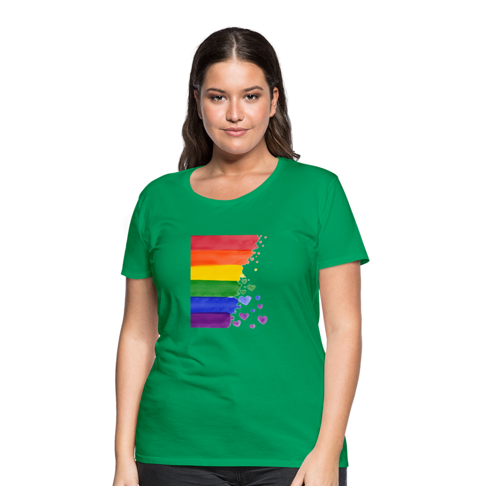 Frauen Premium T-Shirt - LGBT Streifen - Kelly Green