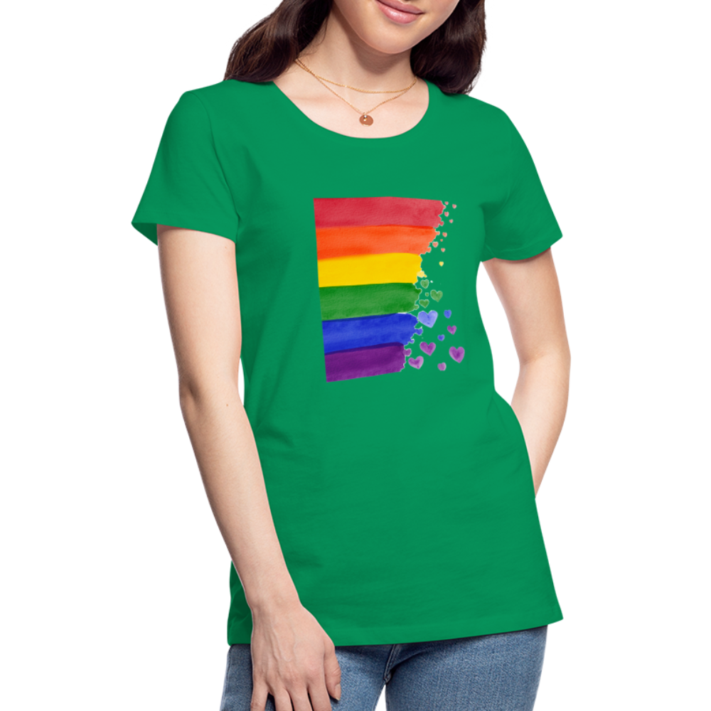 Frauen Premium T-Shirt - LGBT Streifen - Kelly Green