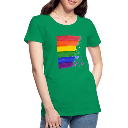 Frauen Premium T-Shirt - LGBT Streifen - Kelly Green