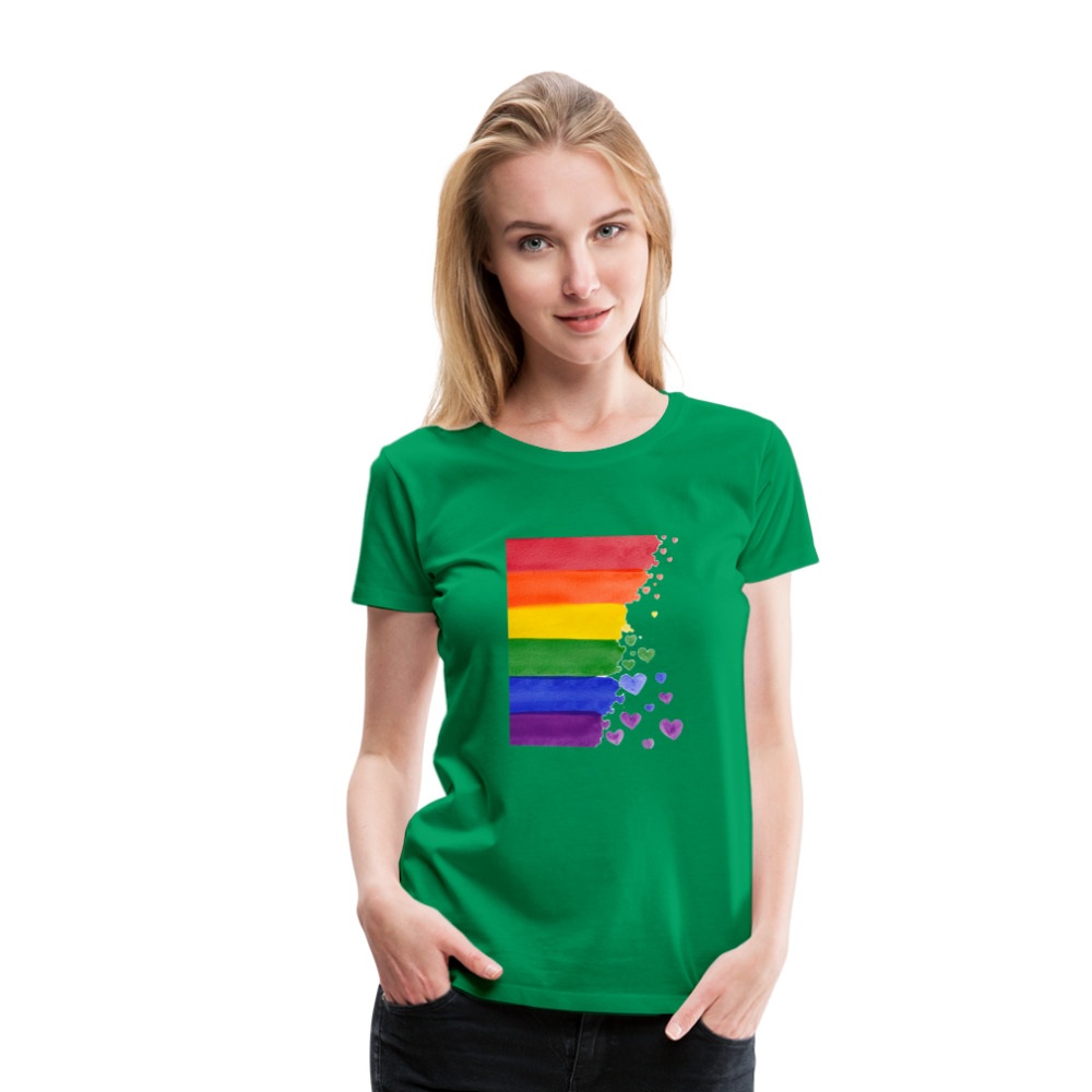 Frauen Premium T-Shirt - LGBT Streifen - Kelly Green