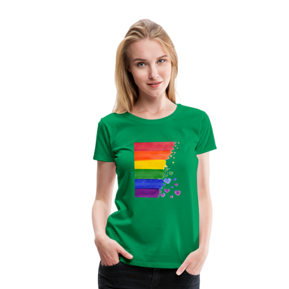 Frauen Premium T-Shirt - LGBT Streifen - Kelly Green