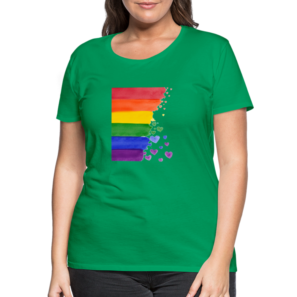 Frauen Premium T-Shirt - LGBT Streifen - Kelly Green