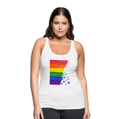 Frauen Premium Tank Top - LGBT Streifen - weiß