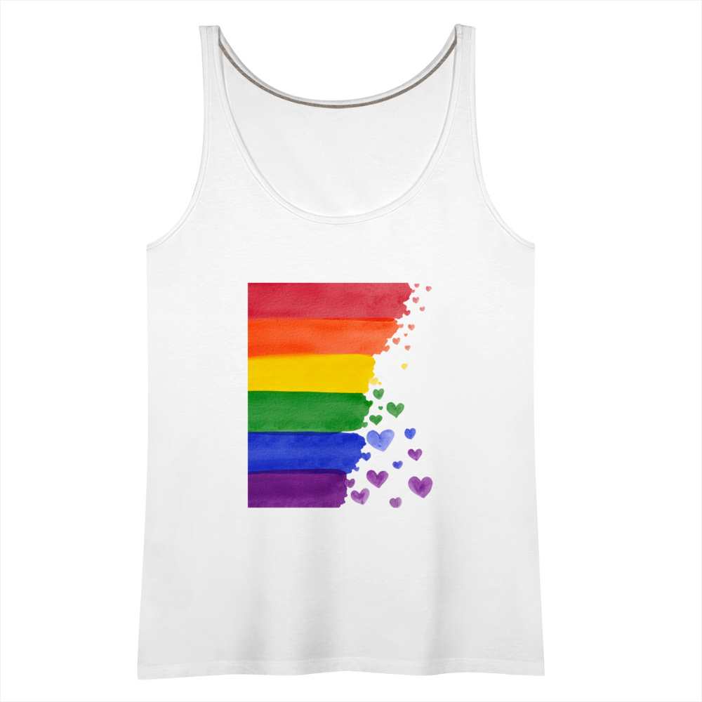 Frauen Premium Tank Top - LGBT Streifen - weiß