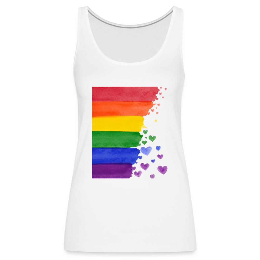 Frauen Premium Tank Top - LGBT Streifen - weiß