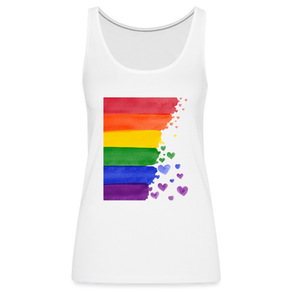 Frauen Premium Tank Top - LGBT Streifen - weiß