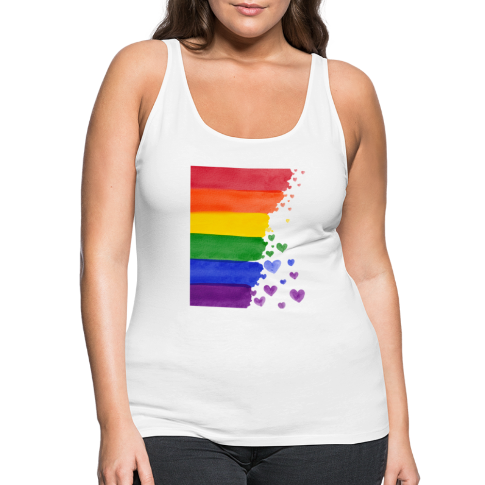 Frauen Premium Tank Top - LGBT Streifen - weiß