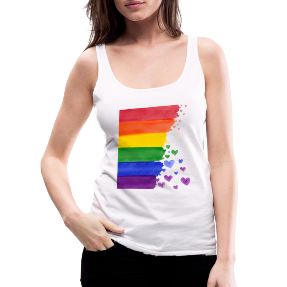 Frauen Premium Tank Top - LGBT Streifen - weiß