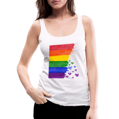 Frauen Premium Tank Top - LGBT Streifen - weiß