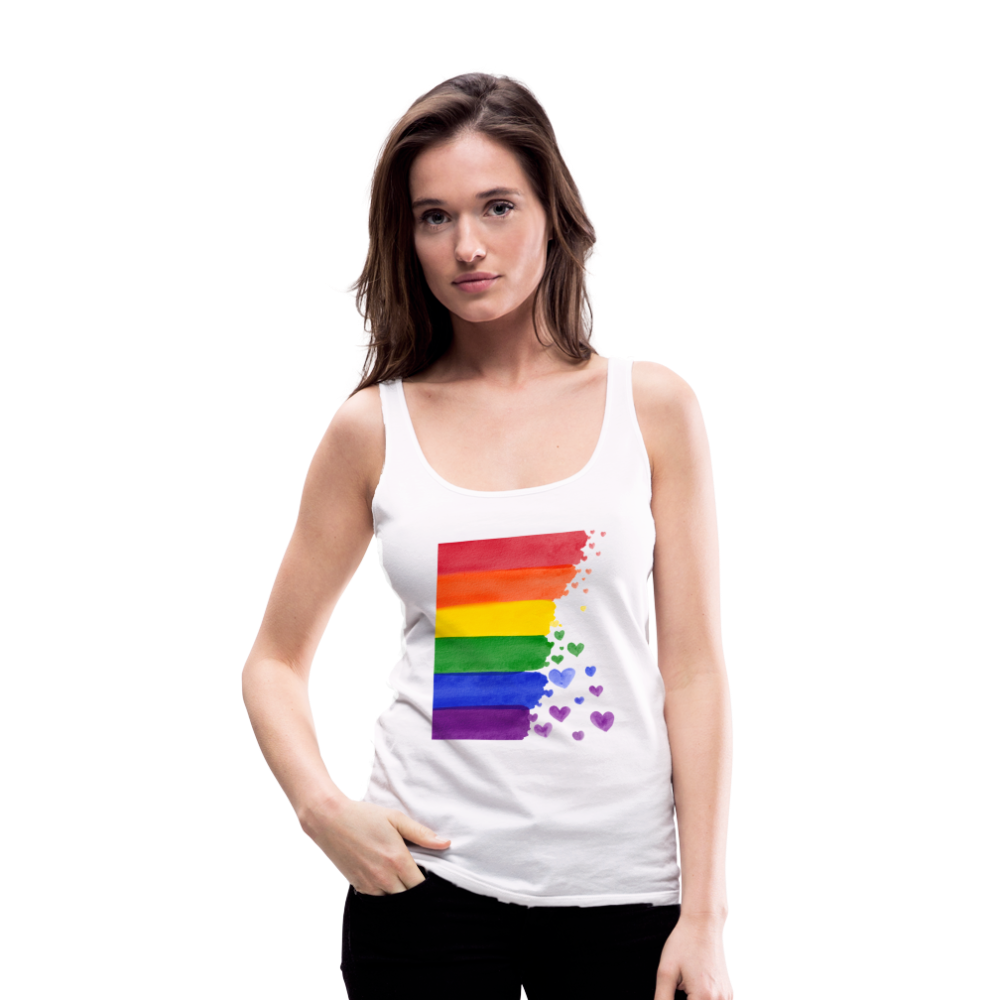 Frauen Premium Tank Top - LGBT Streifen - weiß