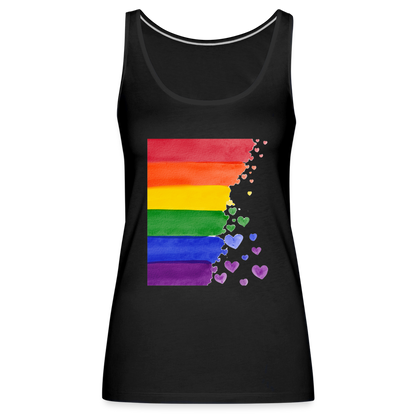 Frauen Premium Tank Top - LGBT Streifen - Schwarz