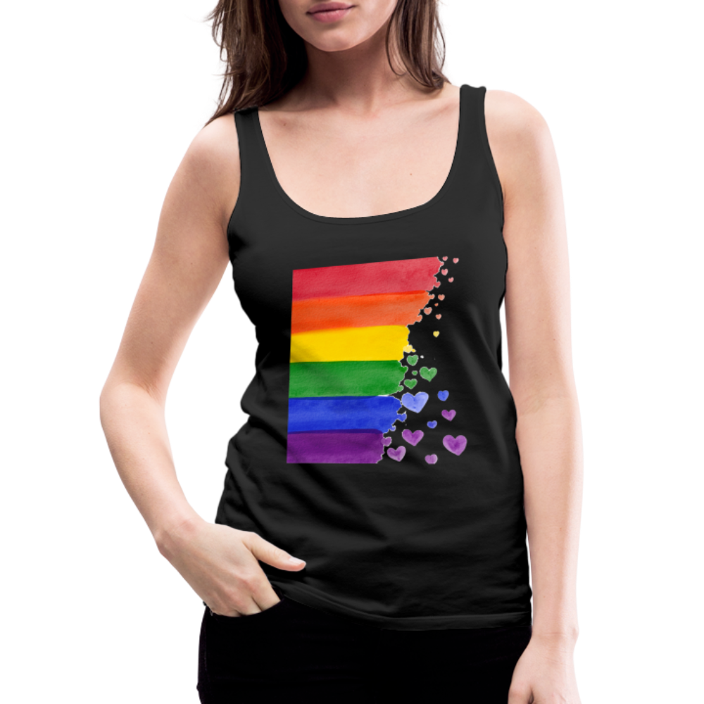 Frauen Premium Tank Top - LGBT Streifen - Schwarz