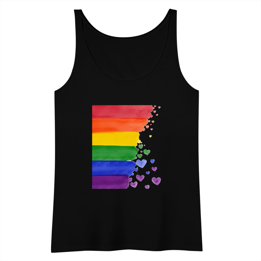 Frauen Premium Tank Top - LGBT Streifen - Schwarz