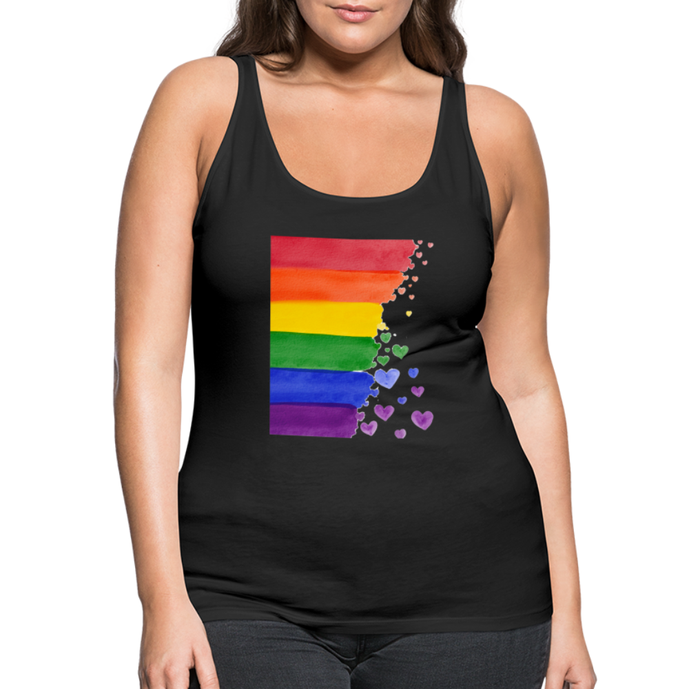 Frauen Premium Tank Top - LGBT Streifen - Schwarz