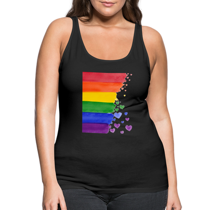 Frauen Premium Tank Top - LGBT Streifen - Schwarz