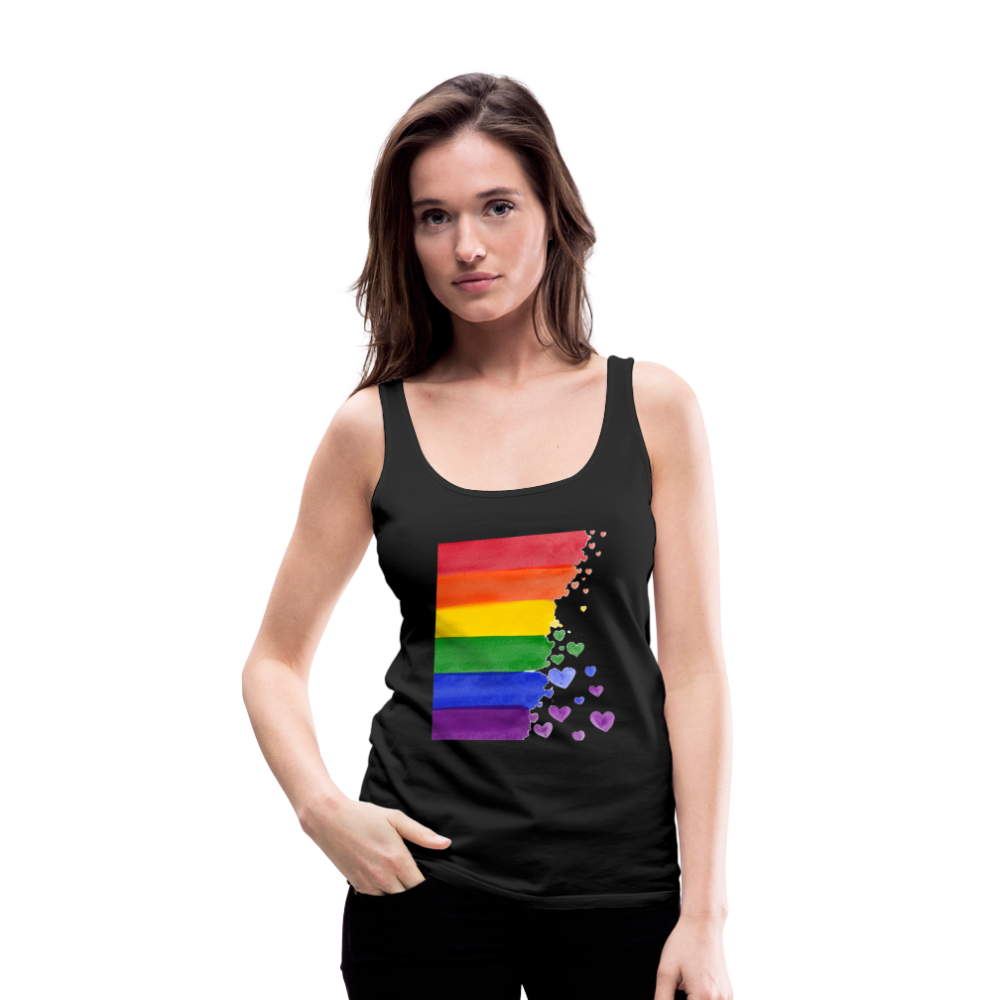 Frauen Premium Tank Top - LGBT Streifen - Schwarz