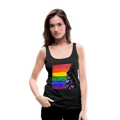 Frauen Premium Tank Top - LGBT Streifen - Schwarz