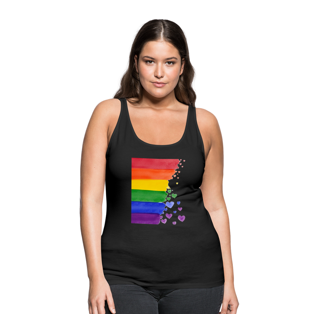 Frauen Premium Tank Top - LGBT Streifen - Schwarz