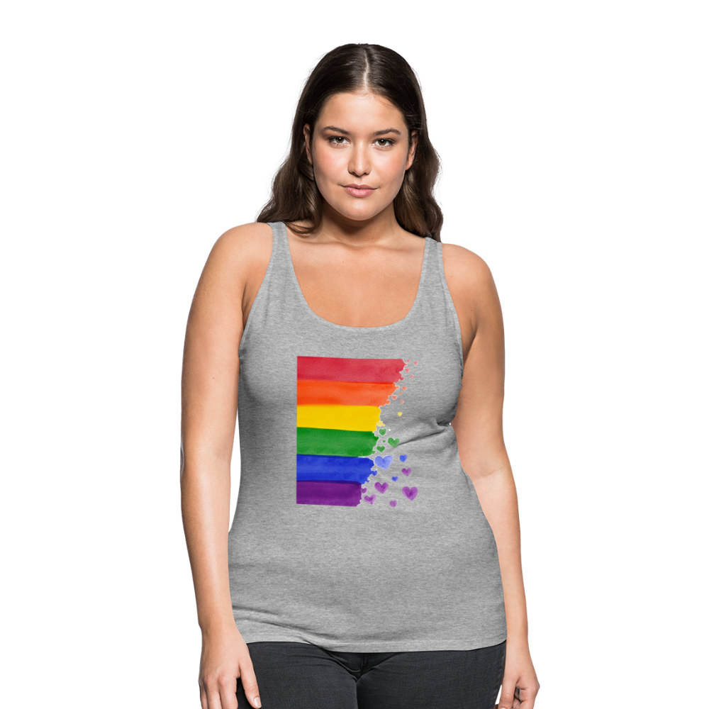 Frauen Premium Tank Top - LGBT Streifen - Grau meliert