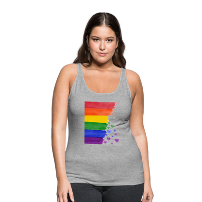 Frauen Premium Tank Top - LGBT Streifen - Grau meliert