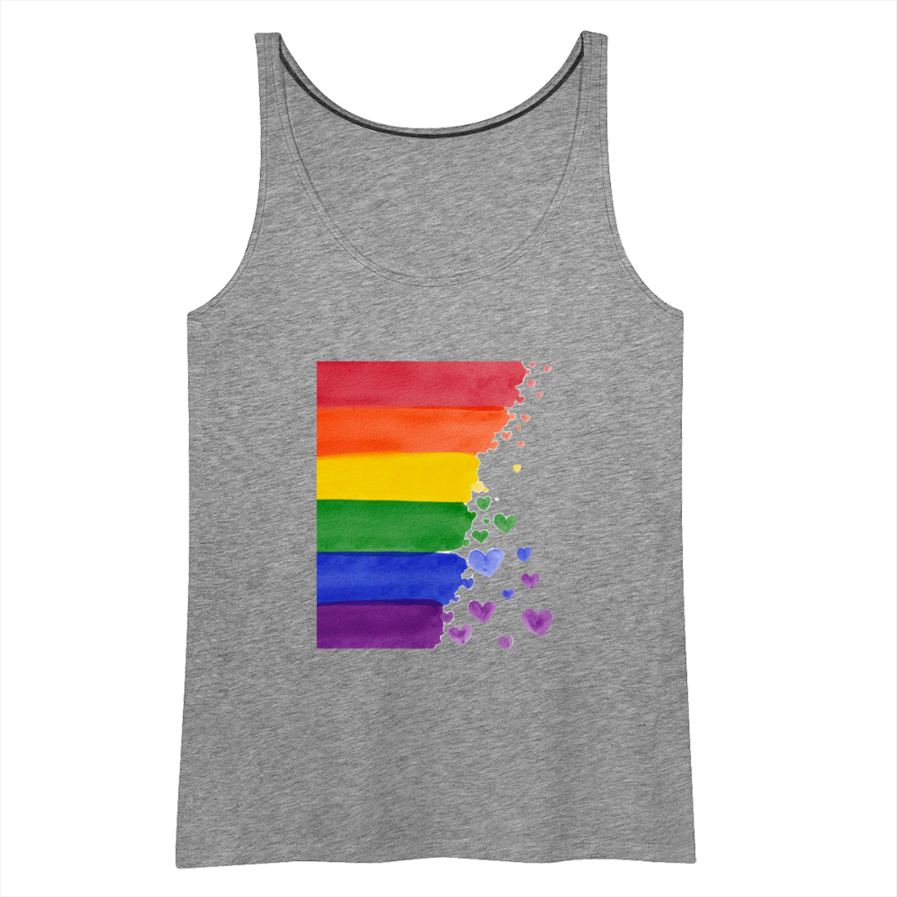 Frauen Premium Tank Top - LGBT Streifen - Grau meliert