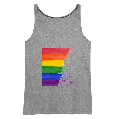 Frauen Premium Tank Top - LGBT Streifen - Grau meliert