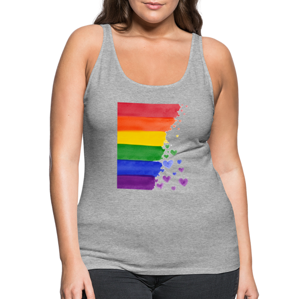 Frauen Premium Tank Top - LGBT Streifen - Grau meliert