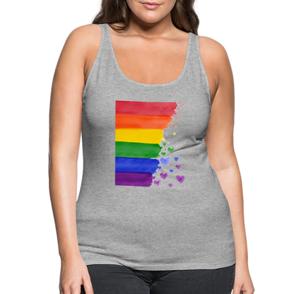 Frauen Premium Tank Top - LGBT Streifen - Grau meliert