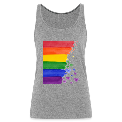 Frauen Premium Tank Top - LGBT Streifen - Grau meliert