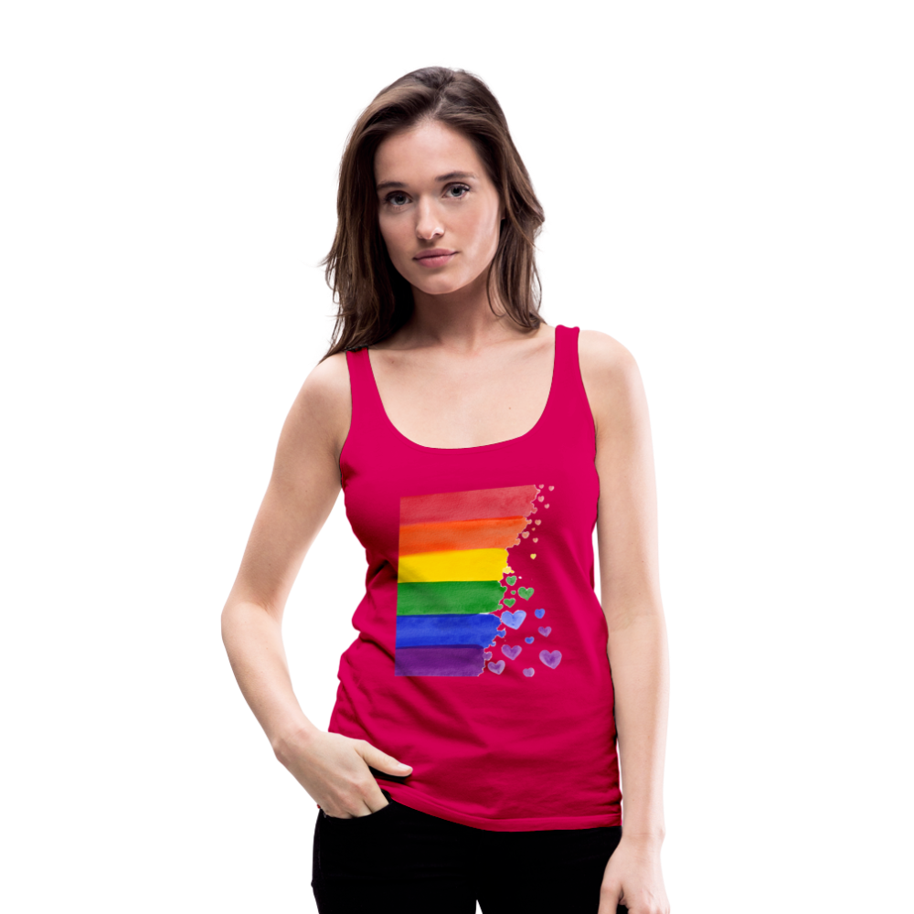 Frauen Premium Tank Top - LGBT Streifen - dunkles Pink