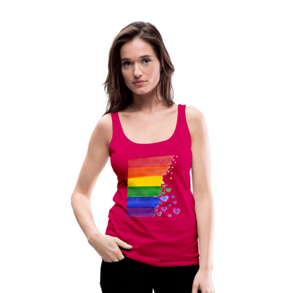 Frauen Premium Tank Top - LGBT Streifen - dunkles Pink