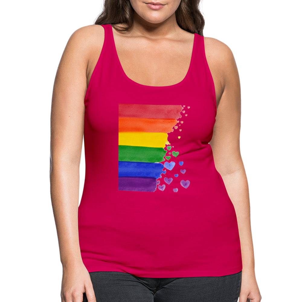 Frauen Premium Tank Top - LGBT Streifen - dunkles Pink