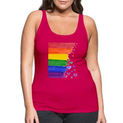 Frauen Premium Tank Top - LGBT Streifen - dunkles Pink