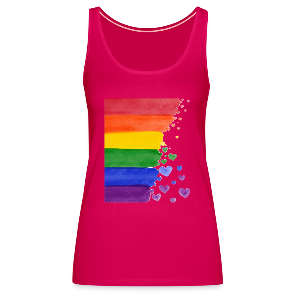 Frauen Premium Tank Top - LGBT Streifen - dunkles Pink