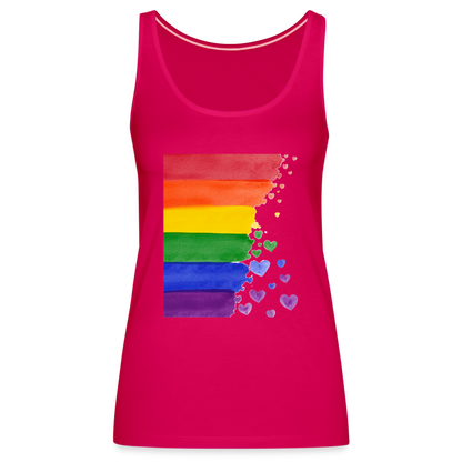 Frauen Premium Tank Top - LGBT Streifen - dunkles Pink