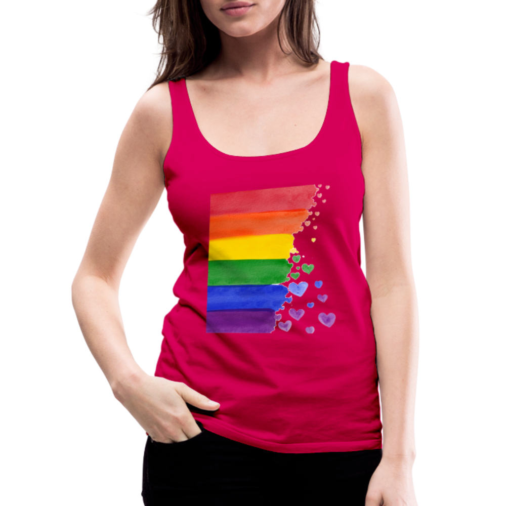 Frauen Premium Tank Top - LGBT Streifen - dunkles Pink