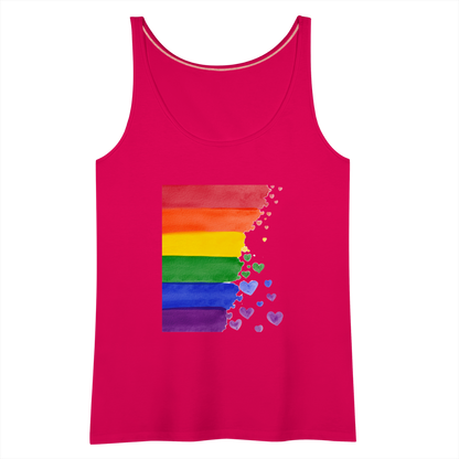 Frauen Premium Tank Top - LGBT Streifen - dunkles Pink